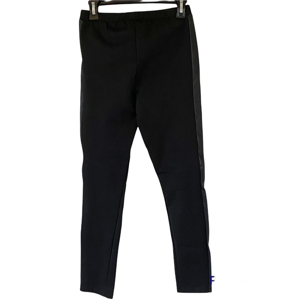 BCBGeneration Leggings with Faux Leather Paneling Black Size Small - Picture 3 of 12